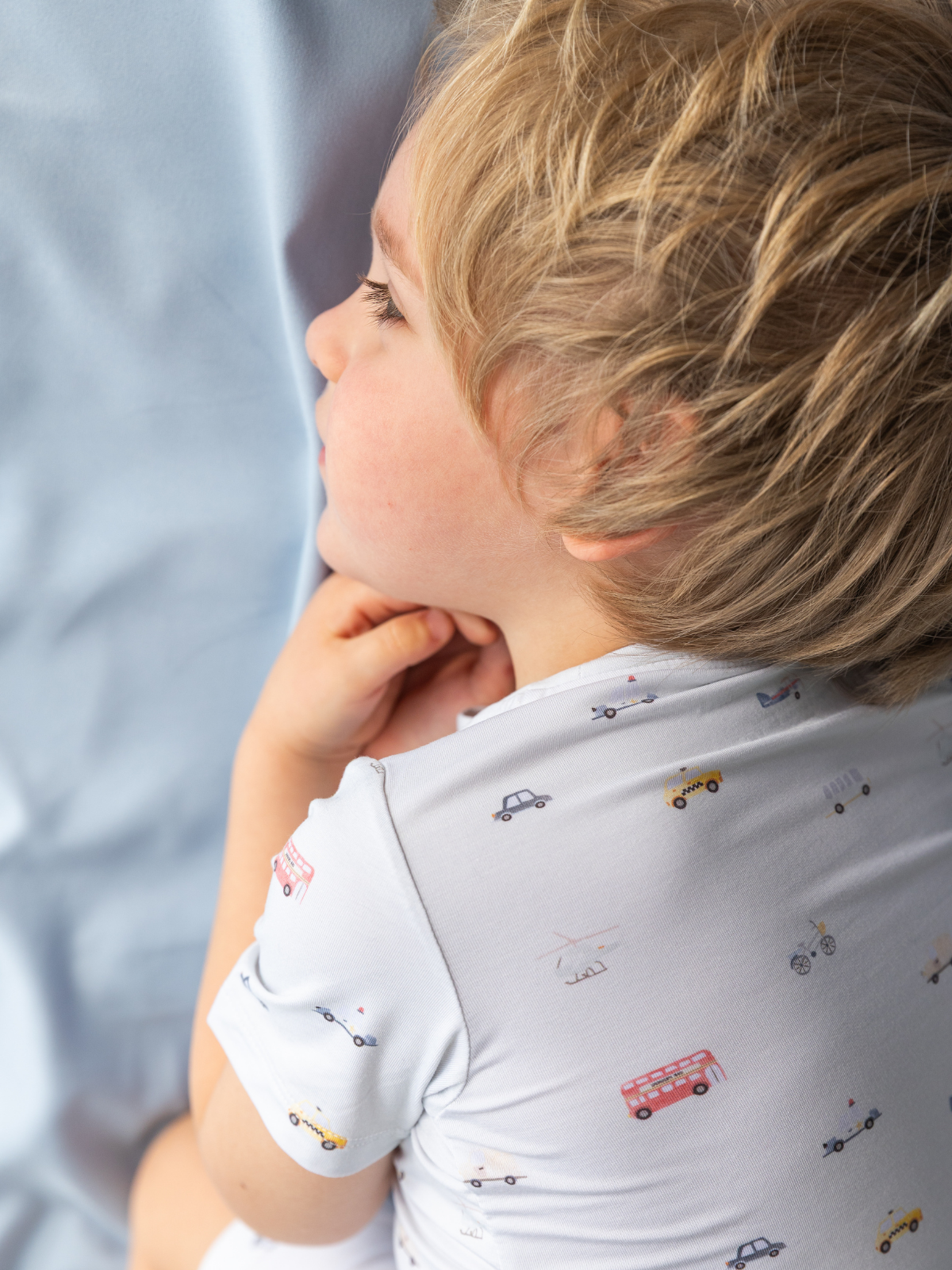 Little Ride print bamboo baby short two-piece pajama set