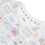 Ocean life print bamboo baby short two-piece pajama set