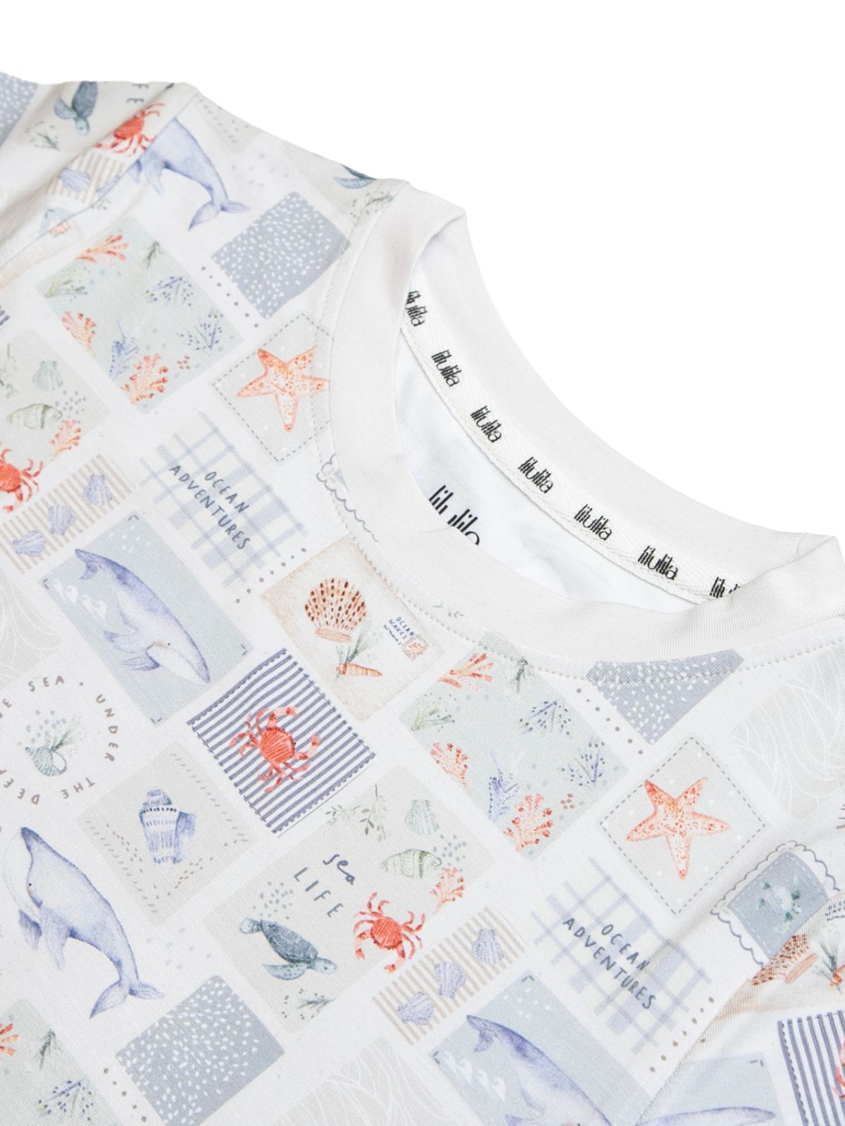 Ocean life print bamboo baby short two-piece pajama set