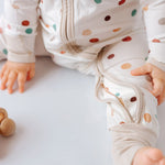 Confetti print bamboo baby zippy romper with two-way zip
