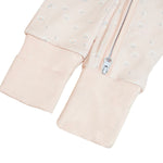 Coral floral print bamboo baby sleepsuit with two-way zip