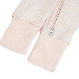 Coral floral print bamboo baby sleepsuit with two-way zip