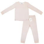 Coral floral print bamboo baby pajama top and bottoms set