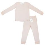Coral floral print bamboo baby pajama top and bottoms set