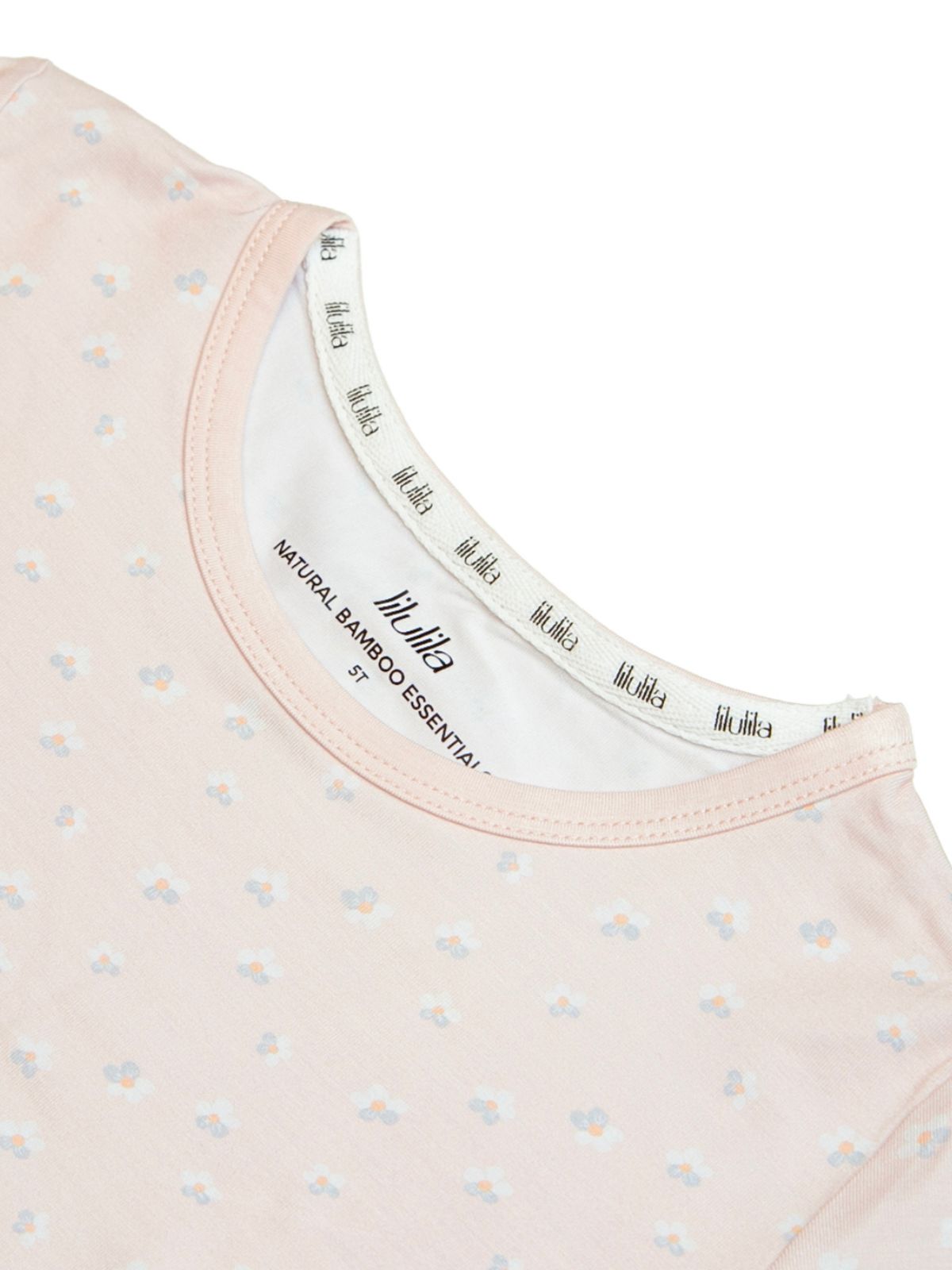 Coral floral print bamboo baby short pajama top and bottoms set