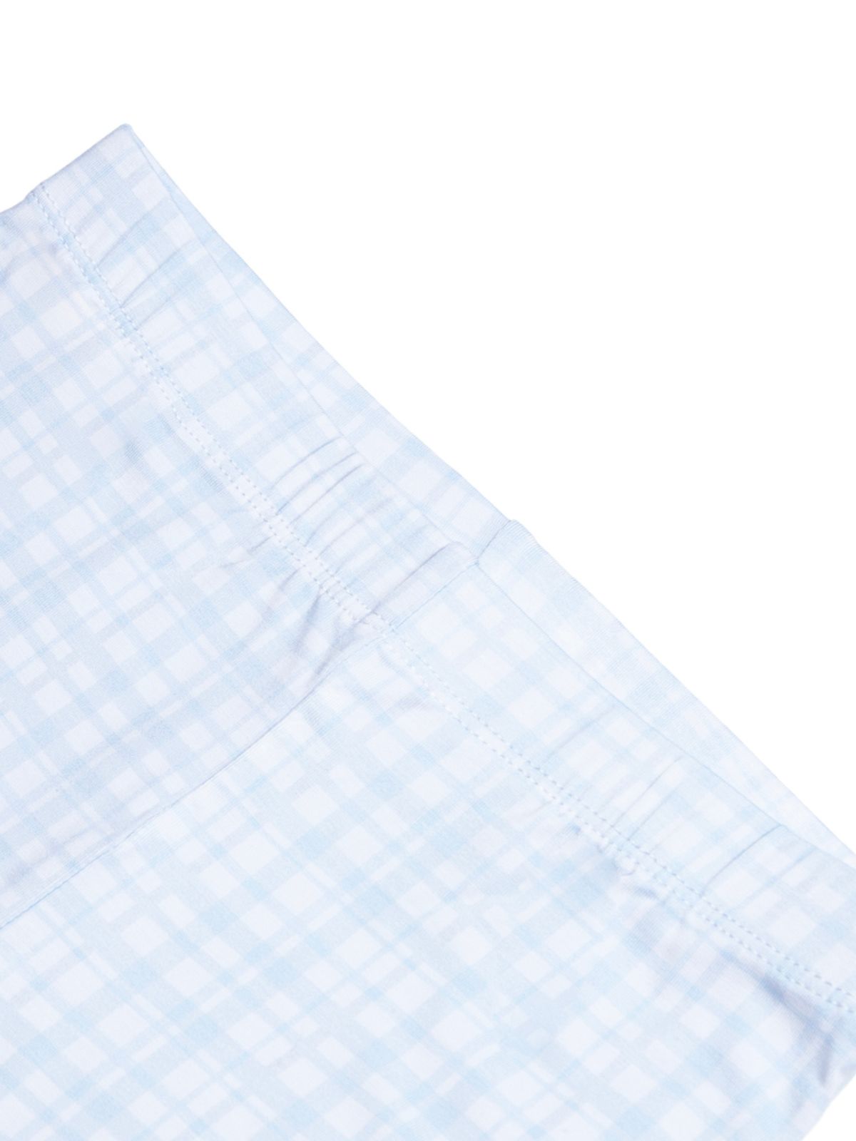 Blue vichy gingham bamboo baby pajama top and bottoms set