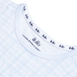 Blue vichy gingham bamboo baby two-piece pajama set