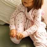 Little hearts print bamboo baby wearable blanket sleeping bag with feet