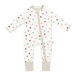 Confetti print bamboo baby sleepsuit with two-way zip