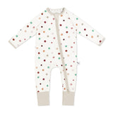 Confetti print bamboo baby sleepsuit with two-way zip