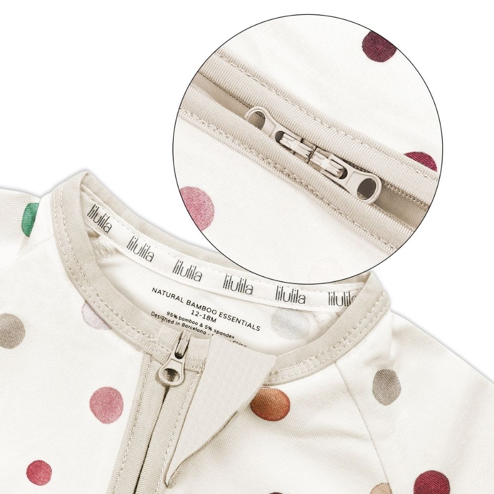 Confetti print bamboo baby sleepsuit with two-way zip