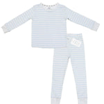 Ride stripes print bamboo baby two-piece pajama set
