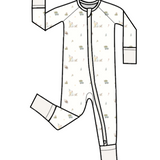 Mameluco con cierre Winter Village Bamboo