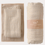 Coral floral print bamboo baby muslin cloth