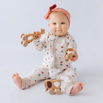 Confetti print bamboo baby zippy romper with two-way zip