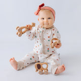 Confetti print bamboo baby zippy romper with two-way zip