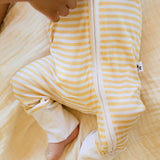 Pijama con cremallera de bambú Yellow Stripes